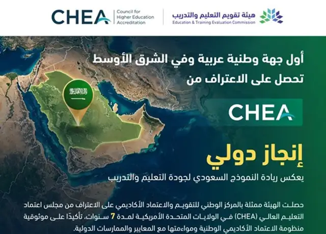 الهيئة تحصل على اعتراف مجلس اعتماد التعليم العالي في الولايات المتحدة الأمريكية